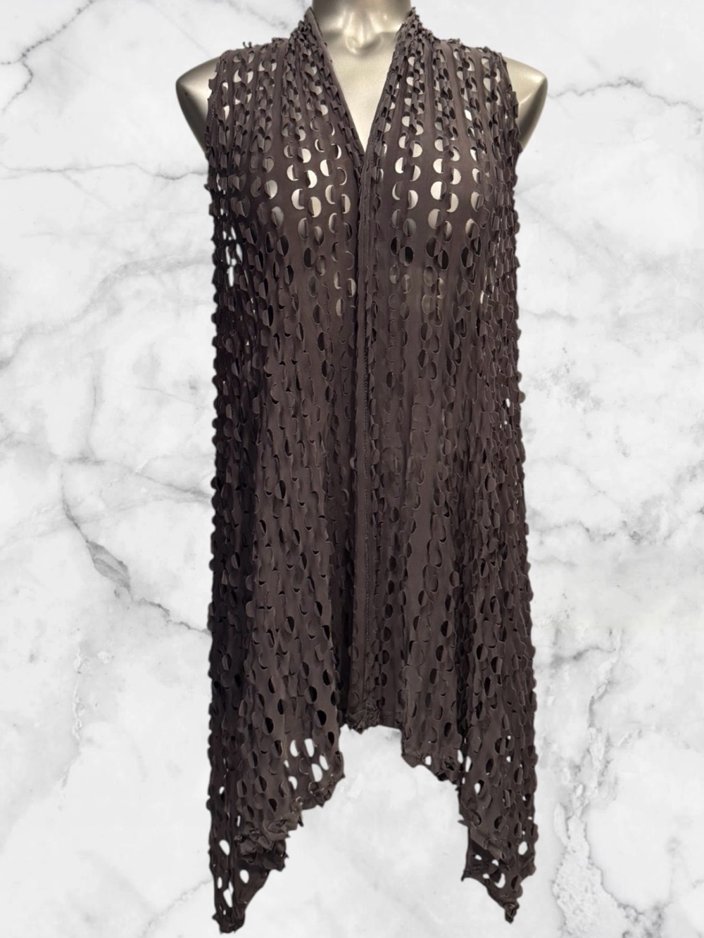 2 for $30 | Laser Cut Layering Vest in Gunmetal Gray